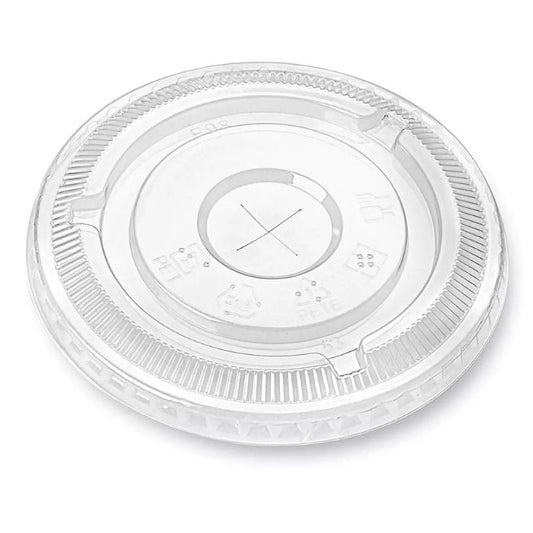 12–24 Oz (98mm) Transparent Flat Cup Lids for PET Cups (1000/Case)
