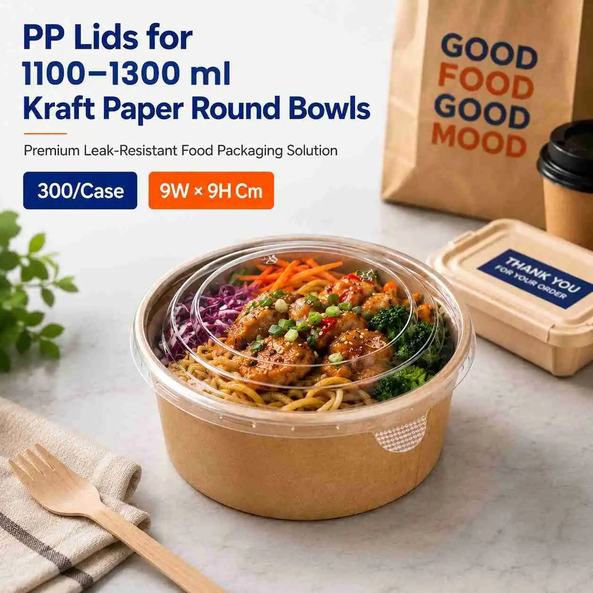 PP Lid for Large Kraft Bowl
