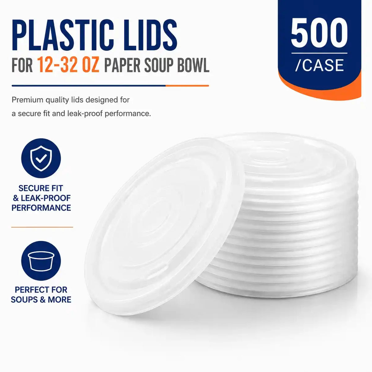 Plastic Lid for Paper Soup Bowl