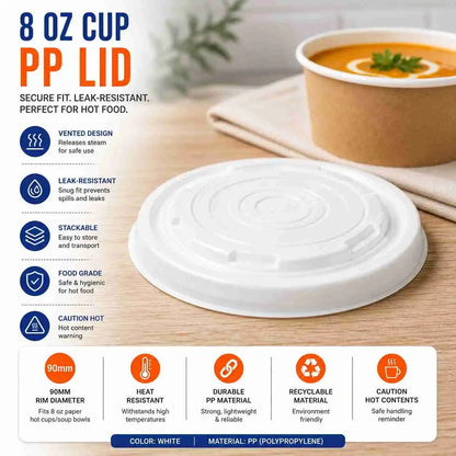 Plastic Lid for 8 oz Soup Bowl
