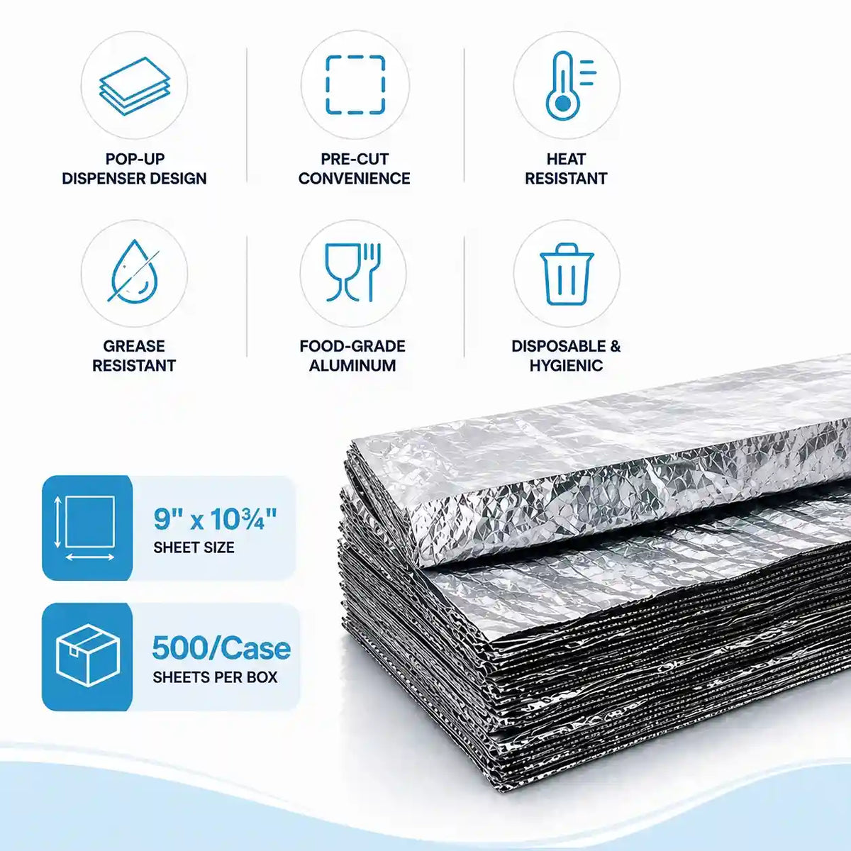 Aluminum foil pop-up wrap sheets