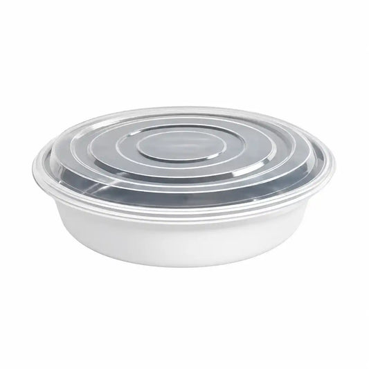 black plastic takeaway container with transparent