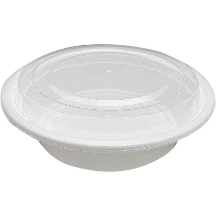 7" Deep Round Cont Combo White 32oz