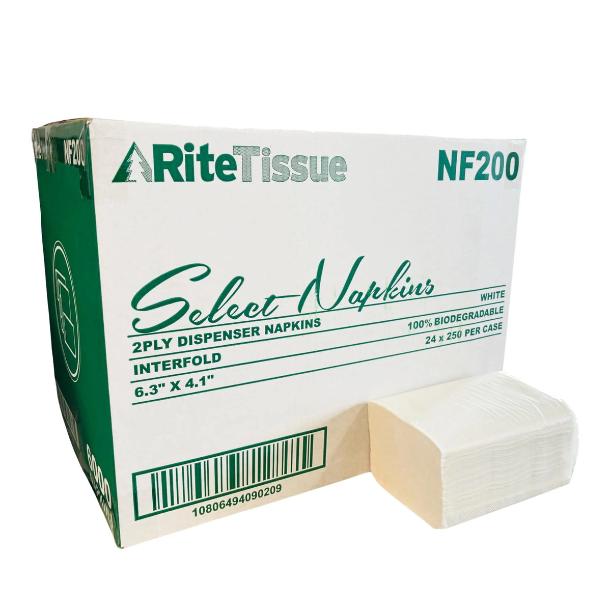 NF200 RiteTissue Interfold Napkin White