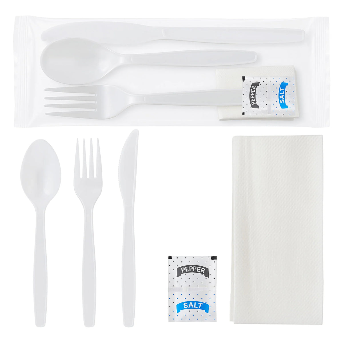 Cutlery Kit 6pc MW White (F,K,Sp,N,S,P)