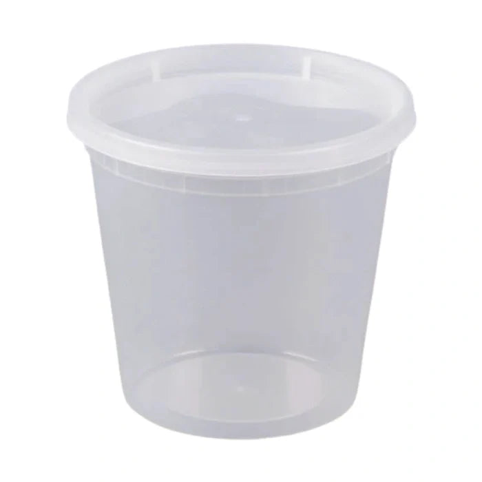 round clear tall plastic takeaway container