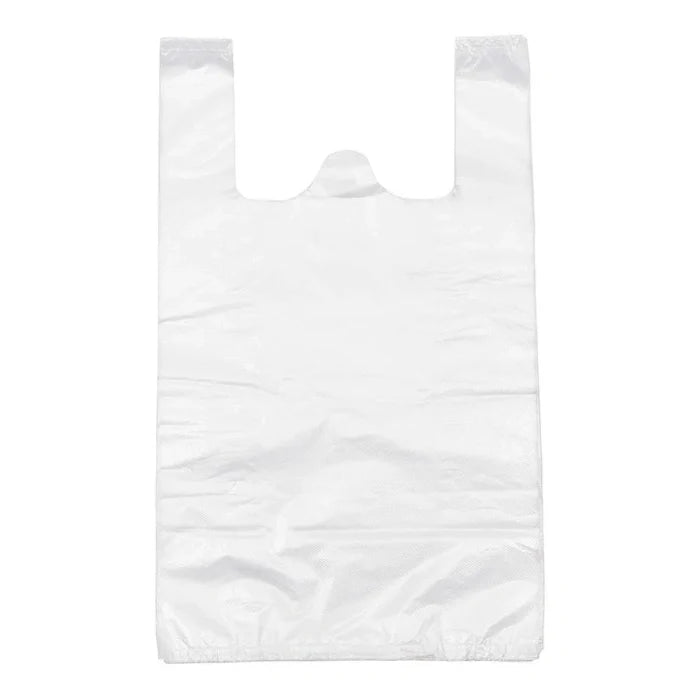 White Plastic T-Shirt Carry Bag Size S3