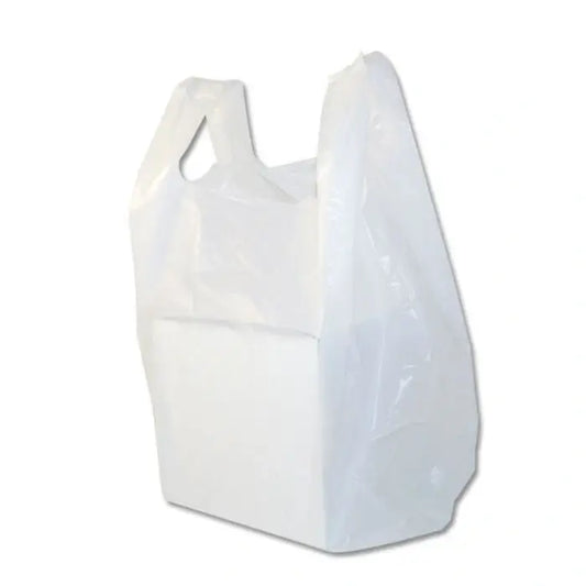 White Plastic T-Shirt Carry Bag Size S4