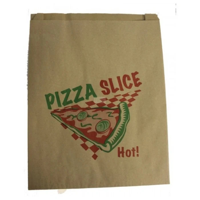 Printed pizza slice paper bag