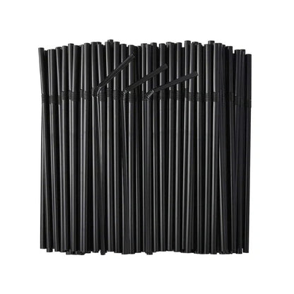6 Inch Black Plastic Straw