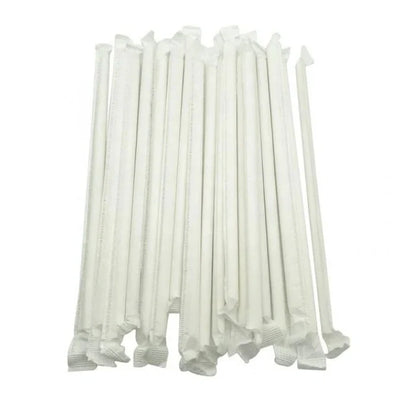 8 Inch White Paper Straw