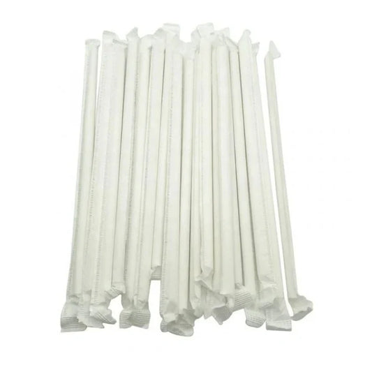 8 Inch White Paper Straw