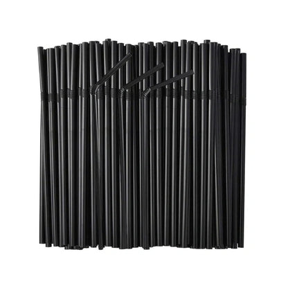 8 Inch Black Plastic Straw