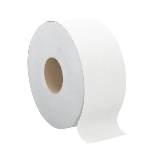 White 2 ply bathroom tissue roll