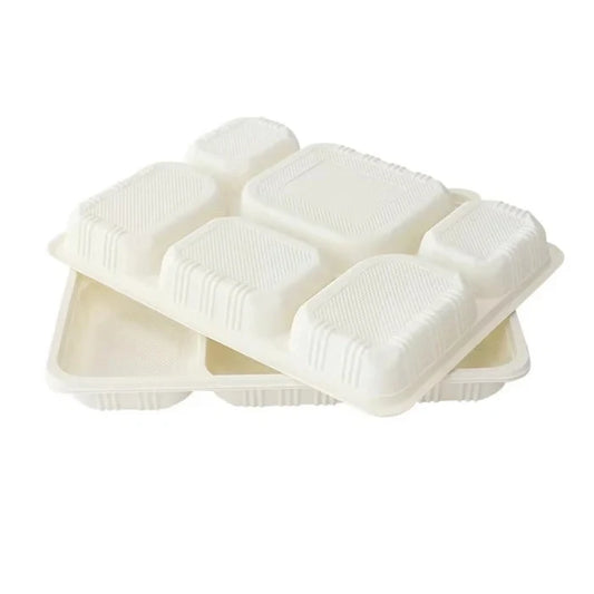 plastic 6 compartment tray for packing and carrying meals