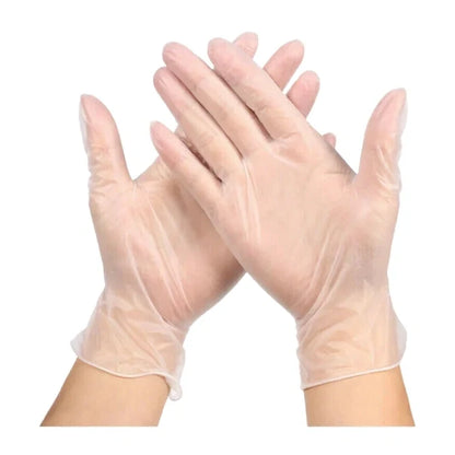 Clear Vinyl Examination Gloves, MEDIUM Size, Latex-Free Disposable Medical, Food Handling & Cleaning Gloves (100/case)